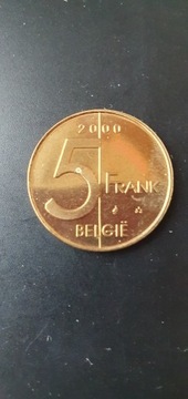 Belgia 5 franków 2000 rok / E