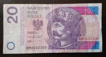 Banknot 20 zł 2016 rok 