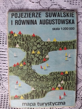 Mapa pojezierze SUWALSKIE i równina Augustowska