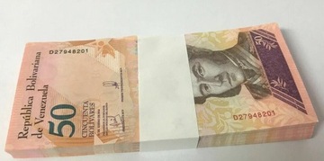 Paczka bankowa Wenezuela 50 bolivares 2018 UNC 