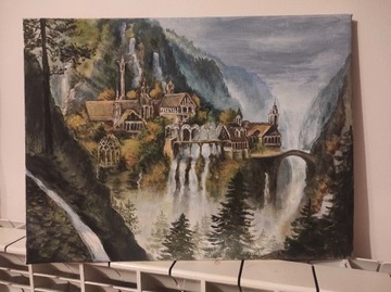 Rivendell obraz ręcznie malowany Handmade