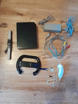 Nintendo wii czarne+ pilot+ nunchuck 