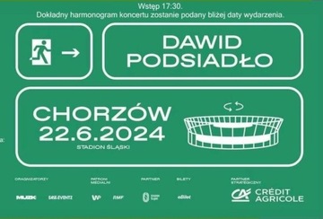 2 Bilety obok siebie na koncert Dawid Podsiadł Chorzów