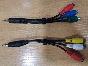 Adapter przejściówka wtyk jack 4pin 3x gniazdo RCA