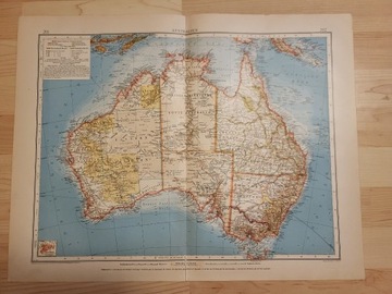 Stara duża mapa, Australia,1906