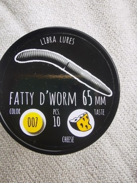 LIBRA LURES - Fatty D'Worm 65mm kolor 007- ser