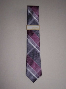 MK Michael Kors krawat jedwabny w kratę nowy