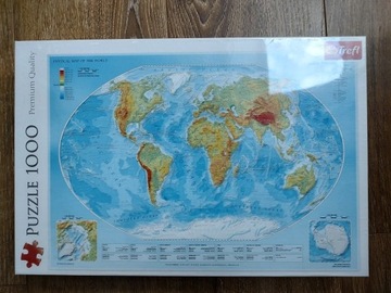 Puzzle Trefl Mapa fizyczna świata 1000 elementów