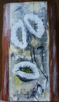 Kwiaty na desce akryl 