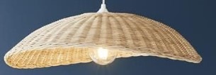 Lampa rattan 56cm boho japandi naturalna drewniana