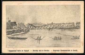 SIERADZ Zburzony most na Warcie 