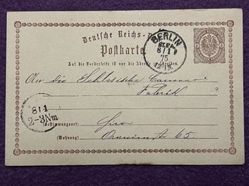 Karta pocztowa Berlin 1875r.
