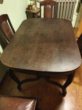 Zabytkowy secesyjny stół z 4 krzesłami rok 1926