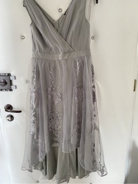 Asymetryczna długa weselna suknia Orsay koronka