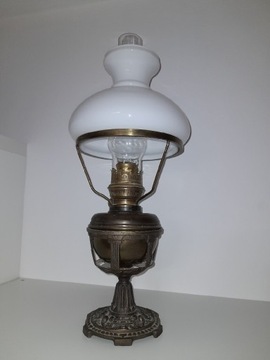 Lampa Naftowa Zdobiona Muzealna Antyk. Gabinetowa