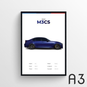 BMW M3CS | plakat A3 + rama