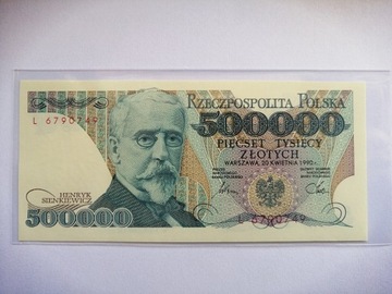 500000 ZŁOTYCH 1990 stan UNC seria L