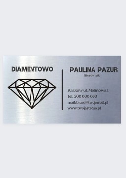 Luksusowe Wizytówki aluminiowe Premium 