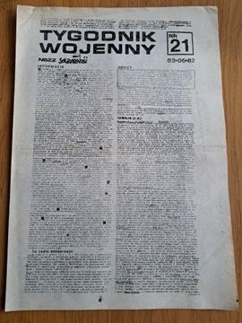 Tygodnik Wojenny Solidarność  nr 21 z 3.06.1982