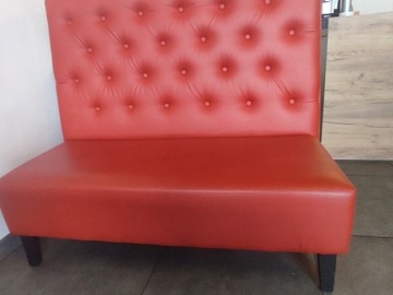 Sofa czerwona pik premium 6 szt. 120x60 i 3 stoły 