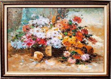 Obraz olejny na płótnie 91x61cm w drewnianej ramie