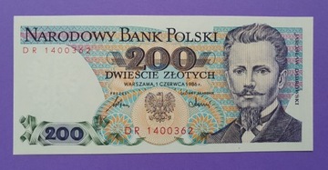 200 złotych 1986r. UNC seria DR