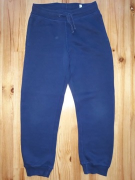 Bawełniane spodnie dresowe ze ściągaczami H&M 122 