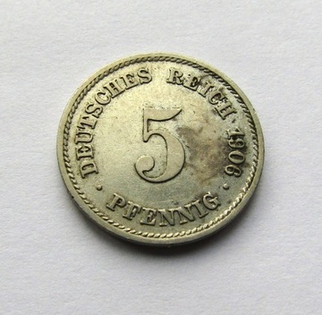 5 pfennig 1906E, Cesarstwo Niemieckie