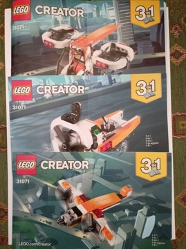 Lego Creator 3in1 Samolot, Dron, Wodolot 31071