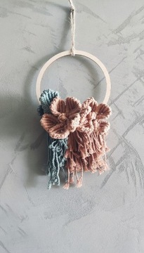 Dekoracja ścienna wianek kwiaty handmade 