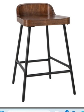 Hoker Costway stołek barowy brąz 70,5 cm drewno