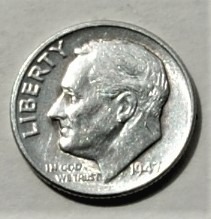 10 cent 1947 D  one dime Roosevelt Ag stan!