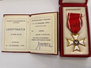 Krzyż Polonia Restitutia 1944 z legitymacją