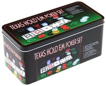 ZESTAW POKER TEXAS HOLD'EM 200 ŻET. ZŁOTE KARTY