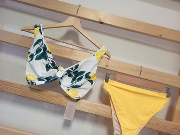 36 38 Bravissimo 65FF strój żółty zielony bikini