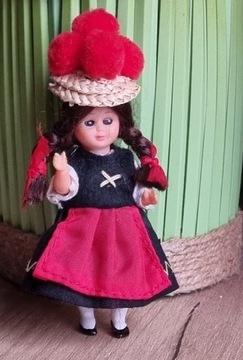 Stara laleczka strój ludowy vintage retro lalka