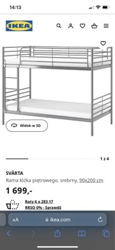 Łóżko piętrowe białe z Ikea