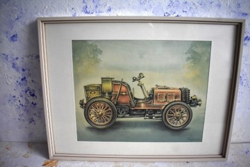 Obraz grafika samochodu z początku XX wieku