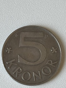 Moneta kolekcjonerska 5 kronor 1988 rok