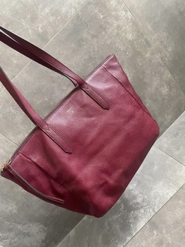 FOSSIL duża torba shopper burgundowa 