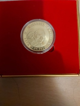 Monety mennica piątka papież złoto 24 karaty