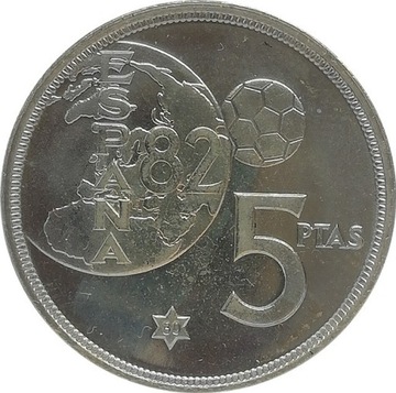 Hiszpania 5 pesetas 1980, KM#817