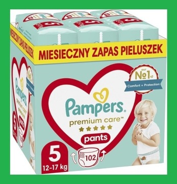 Pampers Pieluchomajtki Rozmiar 5 (12-17kg) 102Szt