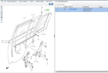 Uszczelka szyby bocznej Suzuki Vitara SE