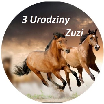 OPŁATEK NA TORT KOŃ KONIE MUSTANG GALOP URODZINY