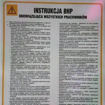 INSTRUKCJA BHP obowiązująca wszystkich pracowników