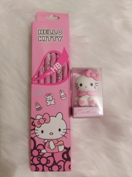 Zestaw szkolny 12 sztuk ołówków i temperówka z Hello Kitty 