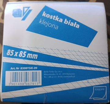 Kostka biurowa klejona biała 