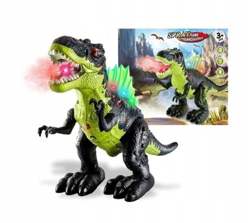 Dinozaur zabawka z efektami chodzi zieje parą głos