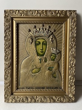 Obraz Matki Boskiej z Dzieciątkiem Jezus złoty